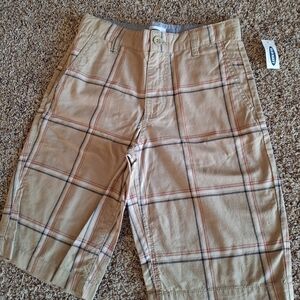 Classic Tan Plaid Boys 10 Old Navy Shorts Nee W